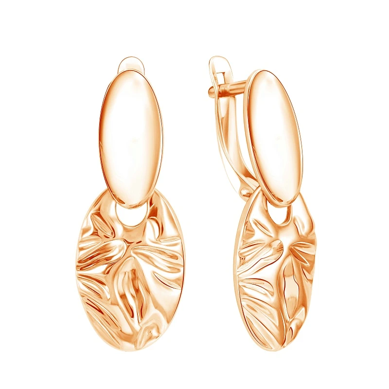 Серьги  из красного золота