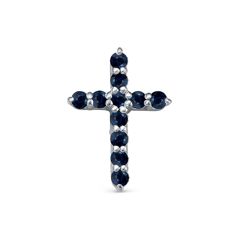 Подвеска  из белого золота с сапфиром