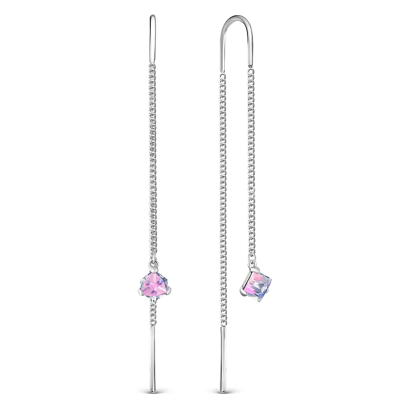 Серьги  серебряные с фианитом