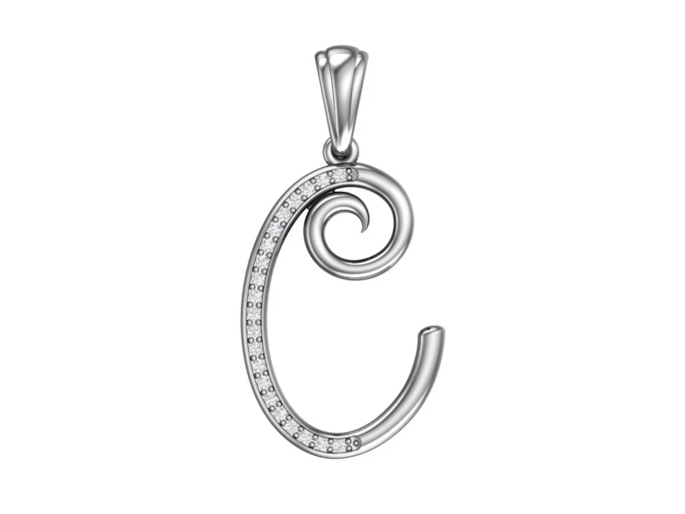 Подвеска  серебряная с фианитом