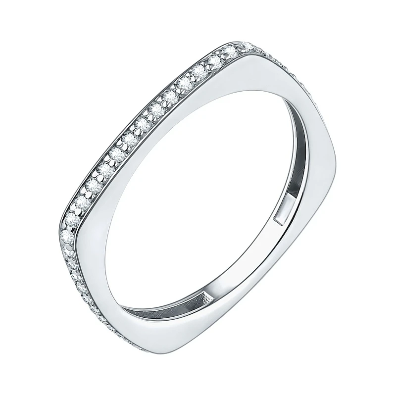 Кольцо  серебряное с фианитом