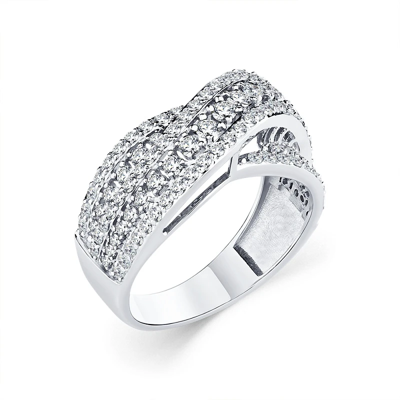 Кольцо  из белого золота с природным бриллиантом