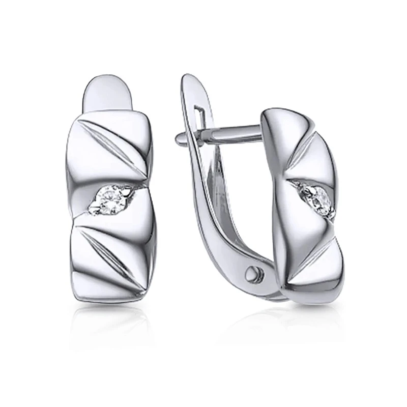 Серьги  серебряные с фианитом