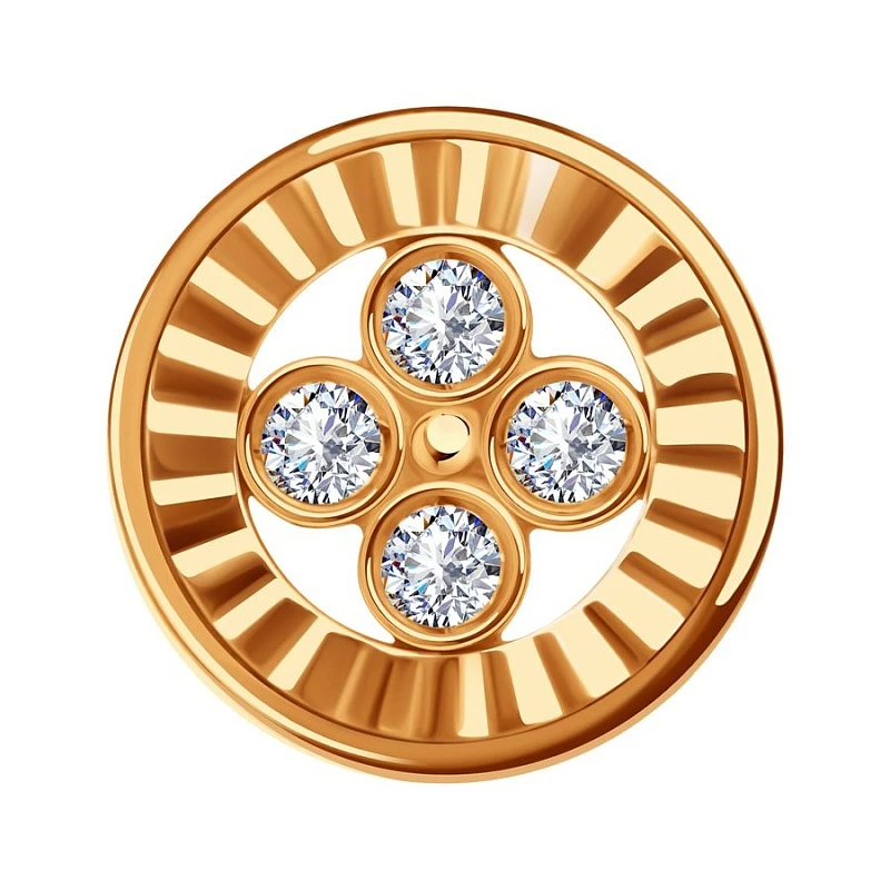 Подвеска «KARATOV» из красного золота с фианитом