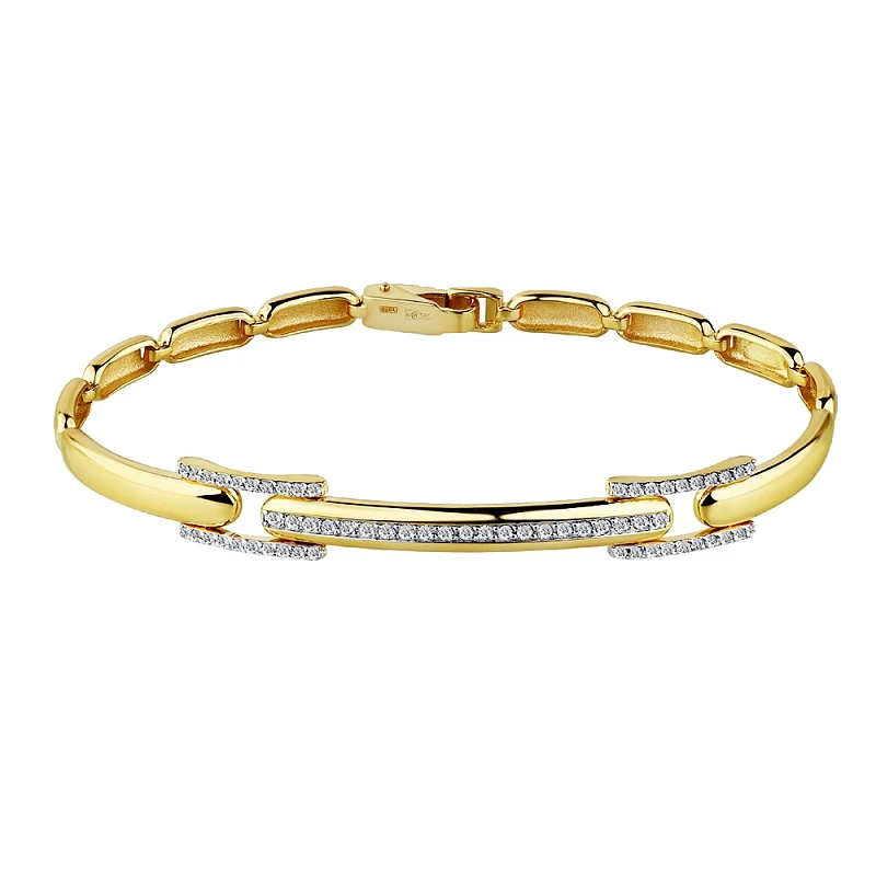 Браслет  золотой с природным бриллиантом