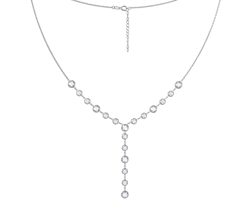 Колье  серебряное с фианитом