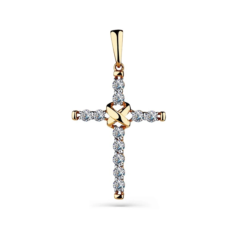 Подвеска  из красного золота с фианитом