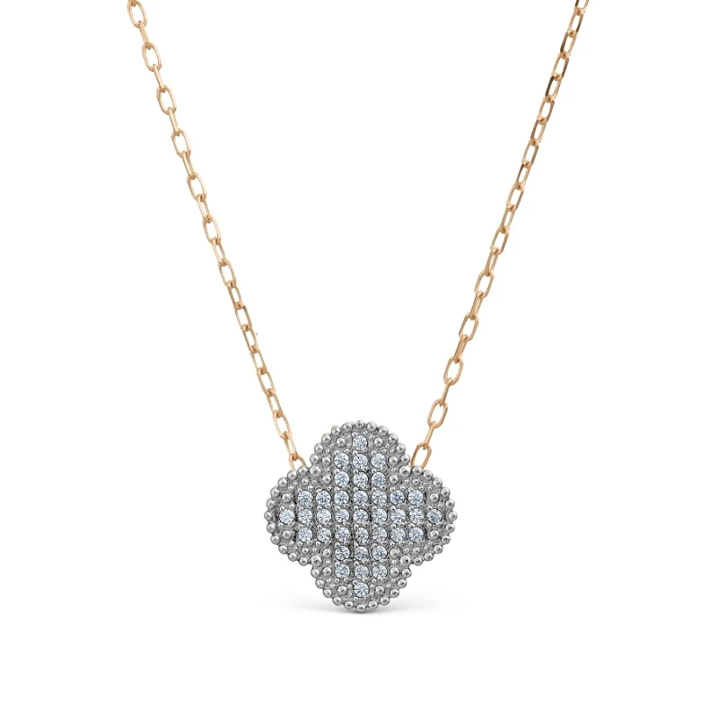 Колье  из красного золота с фианитом