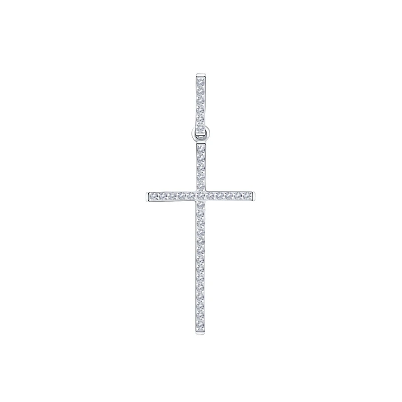 Подвеска  из белого золота с фианитом