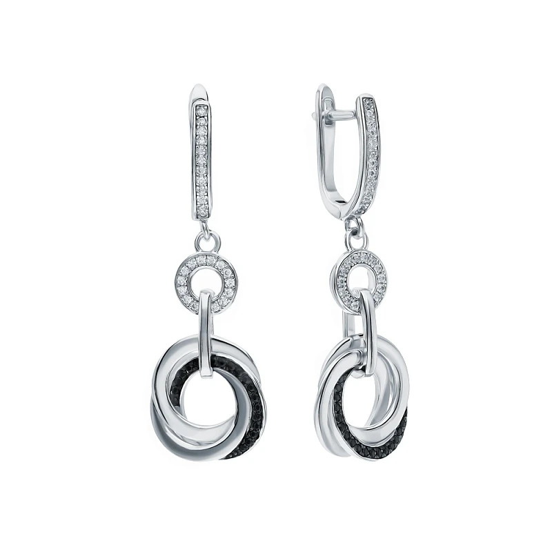 Серьги  серебряные