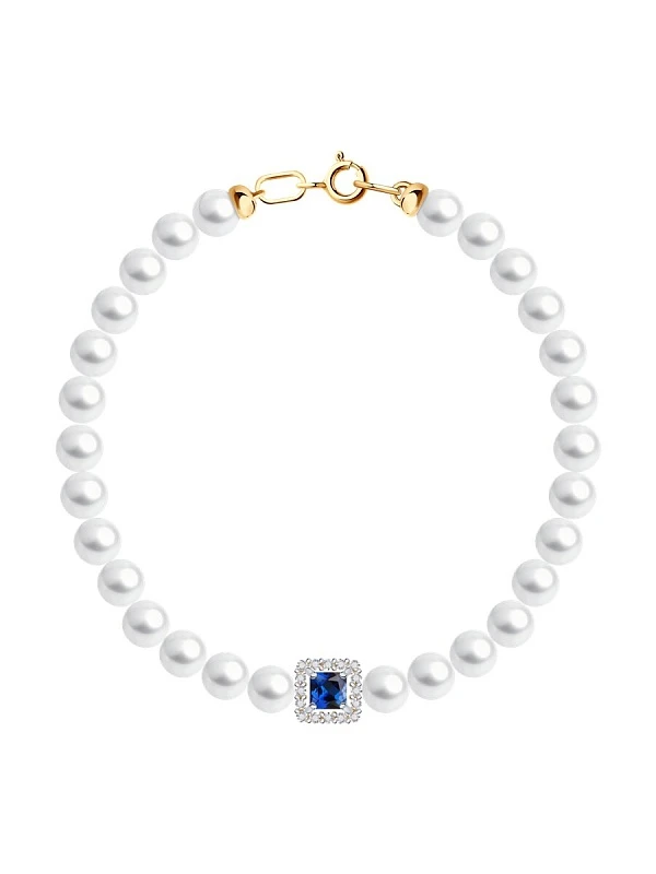 Браслет  из красного золота с сапфиром