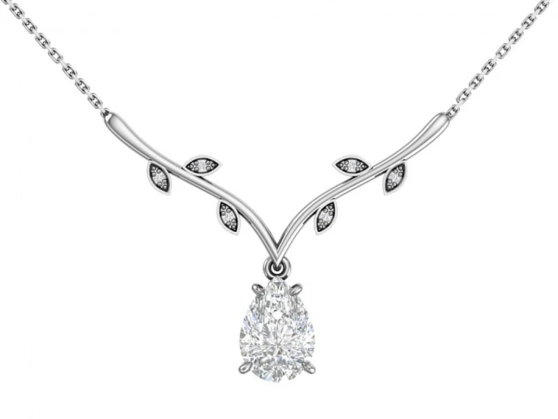 Колье  серебряное с фианитом